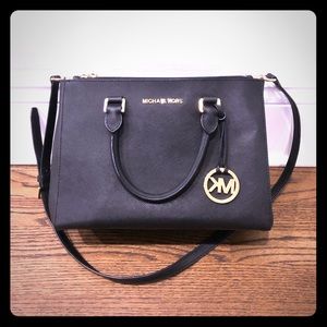 Michael Kors Black Satchel with two zippers
